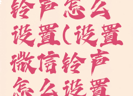 设置微信铃声怎么设置(设置微信铃声怎么设置对方)