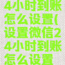 设置微信24小时到账怎么设置(设置微信24小时到账怎么设置的)