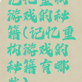 记忆重构游戏的秘籍(记忆重构游戏的秘籍有哪些)