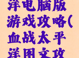 血战太平洋电脑版游戏攻略(血战太平洋图文攻略)