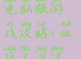 血战太平洋电脑版游戏攻略(血战太平洋游戏)