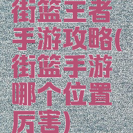 街篮王者手游攻略(街篮手游哪个位置厉害)