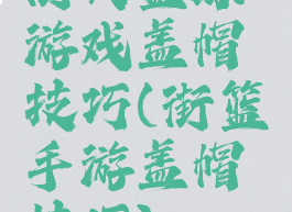 街头篮球游戏盖帽技巧(街篮手游盖帽技巧)
