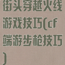 街头穿越火线游戏技巧(cf端游步枪技巧)