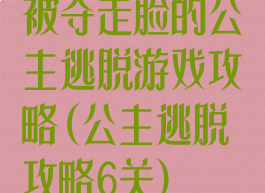 被夺走脸的公主逃脱游戏攻略(公主逃脱攻略6关)