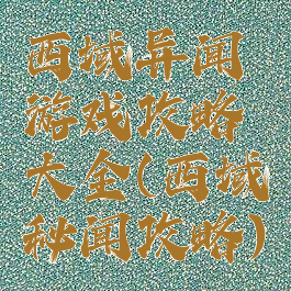 西域异闻游戏攻略大全(西域秘闻攻略)