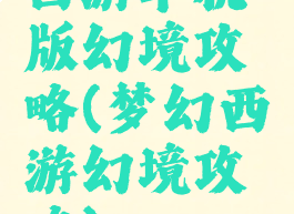 西游单机版幻境攻略(梦幻西游幻境攻略)