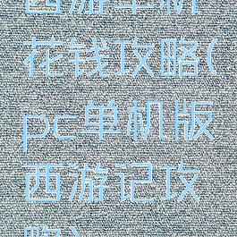 西游单机花钱攻略(pc单机版西游记攻略)