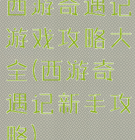 西游奇遇记游戏攻略大全(西游奇遇记新手攻略)