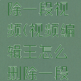 视频编辑王怎么删除一段视频(视频编辑王怎么删除一段视频的声音)