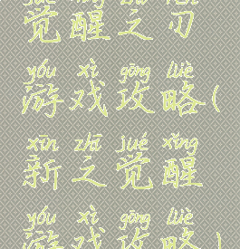 觉醒之刃游戏攻略(新之觉醒游戏攻略)