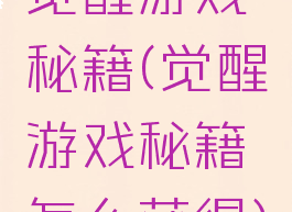 觉醒游戏秘籍(觉醒游戏秘籍怎么获得)