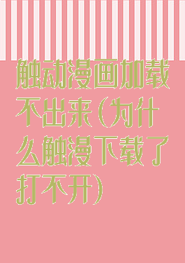 触动漫画加载不出来(为什么触漫下载了打不开)