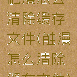 触漫怎么清除缓存文件(触漫怎么清除缓存文件)