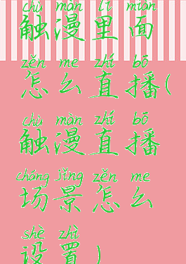 触漫里面怎么直播(触漫直播场景怎么设置)