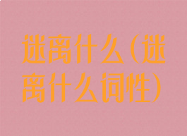 迷离什么(迷离什么词性)