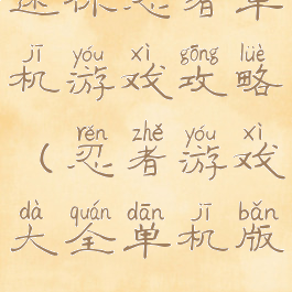 迷你忍者单机游戏攻略(忍者游戏大全单机版)