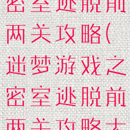 迷梦游戏之密室逃脱前两关攻略(迷梦游戏之密室逃脱前两关攻略大全)