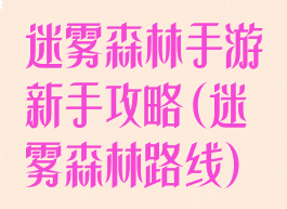 迷雾森林手游新手攻略(迷雾森林路线)