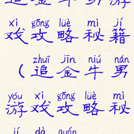 追金牛男游戏攻略秘籍(追金牛男游戏攻略秘籍大全)