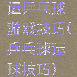 运乒乓球游戏技巧(乒乓球运球技巧)