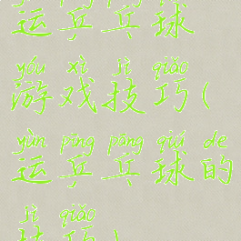 运乒乓球游戏技巧(运乒乓球的技巧)