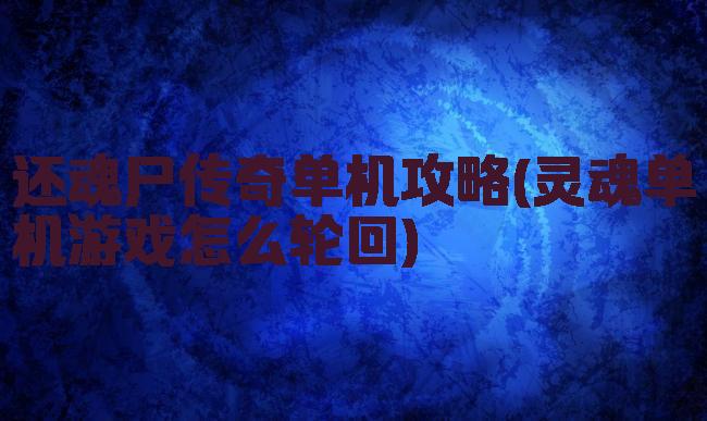 还魂尸传奇单机攻略(灵魂单机游戏怎么轮回)
