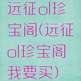 远征ol珍宝阁(远征ol珍宝阁我要买)