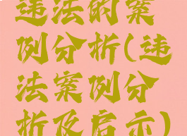 违法的案例分析(违法案例分析及启示)