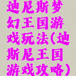 迪尼斯梦幻王国游戏玩法(迪斯尼王国游戏攻略)