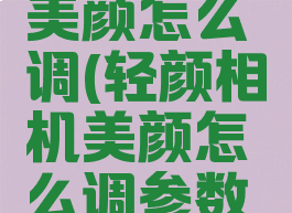 轻颜相机美颜怎么调(轻颜相机美颜怎么调参数最好看)