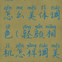 轻颜相机怎么美体调色(轻颜相机怎样调美颜好看)