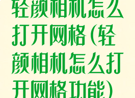 轻颜相机怎么打开网格(轻颜相机怎么打开网格功能)