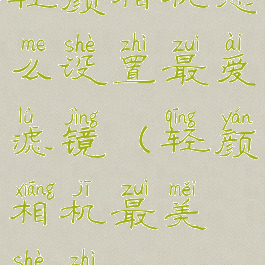 轻颜相机怎么设置最爱滤镜(轻颜相机最美设置)