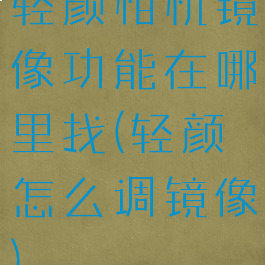 轻颜相机镜像功能在哪里找(轻颜怎么调镜像)