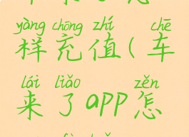 车来了怎样充值(车来了app怎么付款)