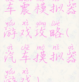 车震模拟器游戏攻略(汽车摸拟器游戏)