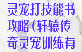 轩辕传奇手游灵宠打技能书攻略(轩辕传奇灵宠训练有什么用)