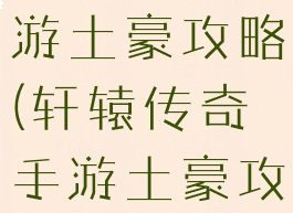 轩辕传奇手游土豪攻略(轩辕传奇手游土豪攻略大全)