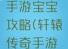 轩辕传奇手游宝宝攻略(轩辕传奇手游攻略大全)