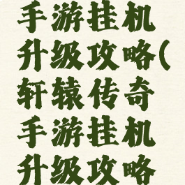 轩辕传奇手游挂机升级攻略(轩辕传奇手游挂机升级攻略视频)