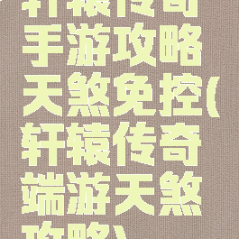 轩辕传奇手游攻略天煞免控(轩辕传奇端游天煞攻略)