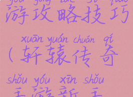 轩辕传奇手游攻略技巧(轩辕传奇手游新手攻略)