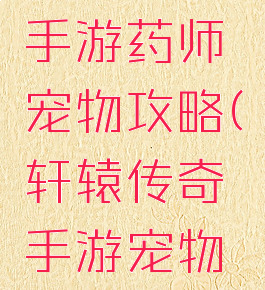 轩辕传奇手游药师宠物攻略(轩辕传奇手游宠物技能)