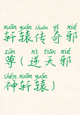 轩辕传奇邪尊(逆天邪神轩辕)