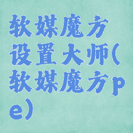软媒魔方设置大师(软媒魔方pe)
