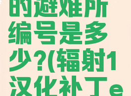 辐射1主角的避难所编号是多少?(辐射1汉化补丁epic)