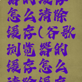 谷歌浏览器的缓存怎么清除缓存(谷歌浏览器的缓存怎么清除缓存数据)