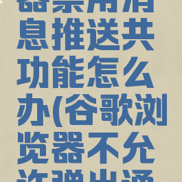 谷歌浏览器禁用消息推送共功能怎么办(谷歌浏览器不允许弹出通知)