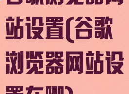 谷歌浏览器网站设置(谷歌浏览器网站设置在哪)